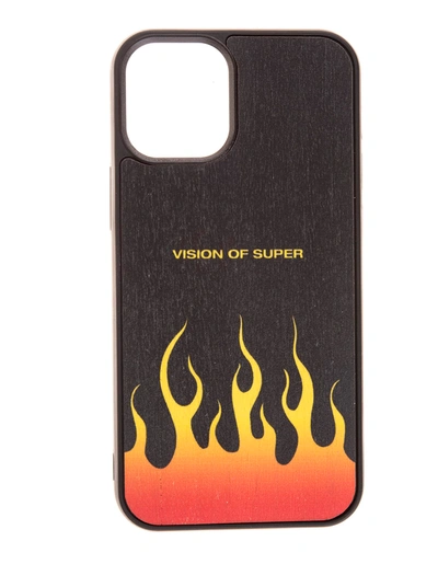 Vision Of Super Black Iphone 12 Mini Case With Gradient Red And Yellow Flames