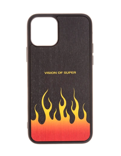 Vision Of Super Black Iphone 11 Pro Case With Gradient Red Flames