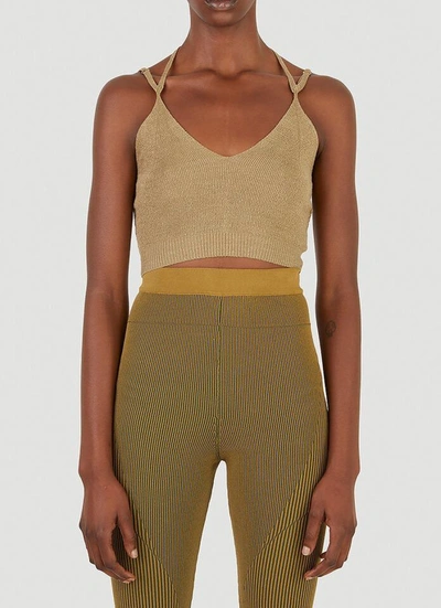 Jacquemus Knitted Cropped Tank Top. In Green