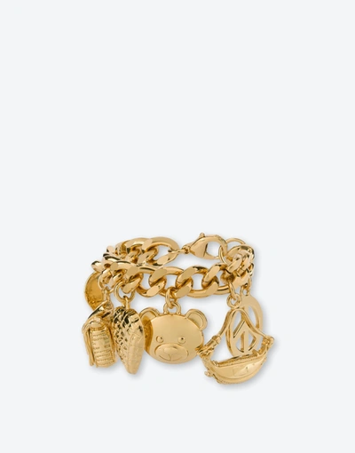 Moschino Charms Bracelet In Gold