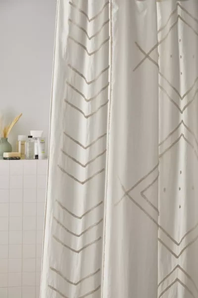 Urban Outfitters Eliaf Tufted Shower Curtain In Cream