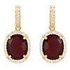 Latelita Beatrice Oval Gemstone Drop Earrings Gold Garnet In Drop