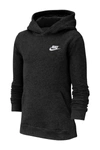 Nike Sportswear Kids' Embroidered Logo Hoodie In Black/white