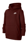 Nike Sportswear Kids' Embroidered Logo Hoodie In Mysdts/white