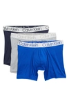 Calvin Klein Microfiber Boxer Briefs In Wolf Grey/webnet/shoreline