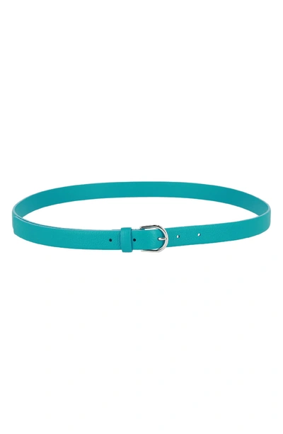 Dunhill Dyed Blue Leather Belt In Mid Blue