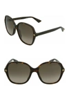 Gucci 55mm Core Oversized Sunglasses In Gray