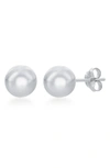 Simona Sterling Silver 10mm Ball Stud Earrings In Silver