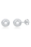 Simona Sterling Silver 8mm Ball Stud Earrings In Silver