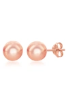 SIMONA 14K ROSE GOLD PLATED STERLING SILVER 10MM BALL STUD EARRINGS