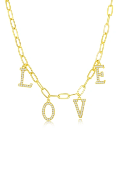 Simona Love Paperclip Necklace In Yellow