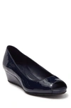 Bandolino Peep Toe Wedge Pump In Blue-dblsy