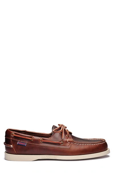 Sebago Portland Boat Shoe In Brown/brown