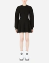Dolce & Gabbana Technical Jersey Dress With Bustier Details In Black