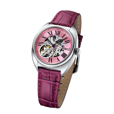Arbutus Soho Automatic Pink Dial Ladies Watch Ar1712spp In Black / Pink