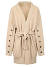Brunello Cucinelli Buttoned-sleeves Cashmere Cardigan In Brown