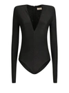 ALEXANDRE VAUTHIER V-NECK BODYSUIT,213BY1503 BLACK