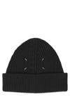 Maison Margiela Ribbed Beanie Hat In Black