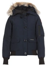 Canada Goose Chilliwack Hooded Down Bomber Jacket With Genuine Coyote Fur Trim In Atlantic Navy