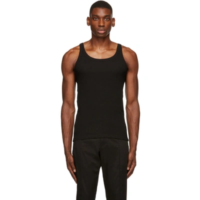 Dolce & Gabbana Men Marcello Ribbed Tank Top In Black