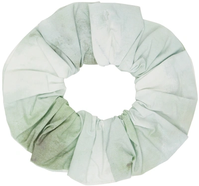 Ganni Womens Kelly Green Tie Dye-print Organic-cotton Scrunchie
