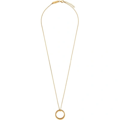 Maison Margiela Gold Small Logo Ring Necklace