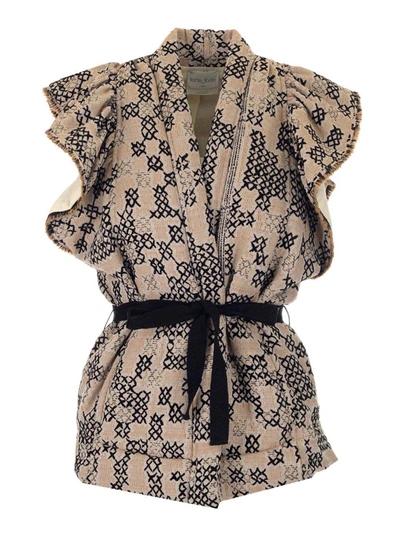 Forte Forte Abstract Pattern Short-sleeved Jacket In Beige