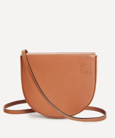 Loewe Heel Leather Saddle Bag In Tan