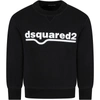 Dsquared2 Black Sweatshirt For Kids With Logo In Black
