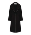 VALENTINO LEATHER-TRIM LONGLINE COAT,17195862