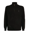Polo Ralph Lauren Cotton Quarter-zip Sweater In Black