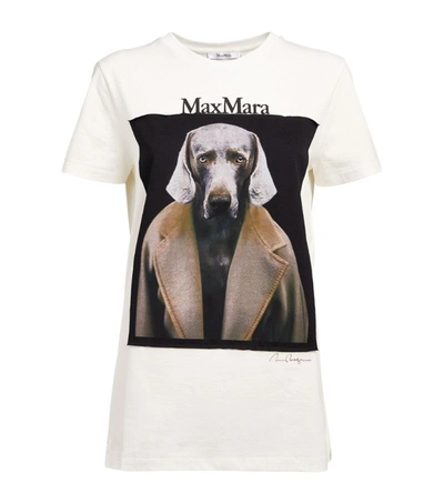 Max Mara Logo Print Cotton Jersey T-shirt In Nude & Neutrals