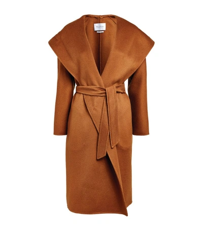 Max Mara Labbro Cashmere Belted Wrap Coat In Brown