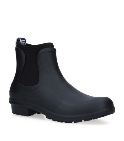 Ugg Chevonne Sheepskin-lined Rubber Ankle Boots In Black