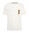 Paul Smith Mens White Brush Stroke Pocket Organic-cotton T-shirt Xl