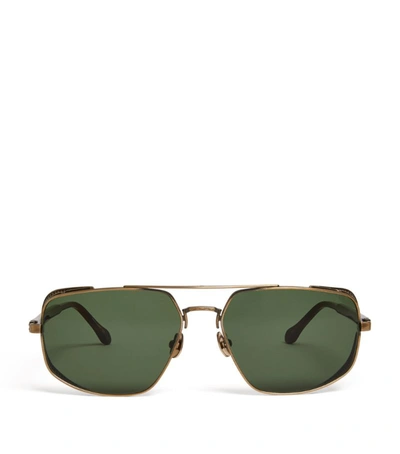 Matsuda Side-shield Aviator Sunglasses In Brown