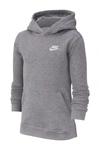 Nike Sportswear Kids' Embroidered Logo Hoodie In Gray