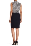 Calvin Klein Petite Tweed Pencil Skirt In Navy