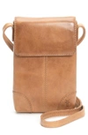Frye Melissa Leather Crossbody Phone Wallet In Beige