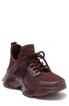 Steve Madden Women's Maxima Rhinestone-trim Trainer Sneakers In Burgundy Multi