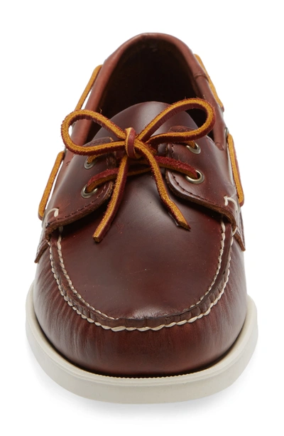 Sebago Portland Boat Shoe In Brwn