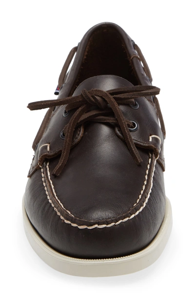 Sebago Portland Boat Shoe In Dark Dark Brown