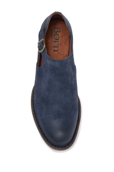 Born Nolina Leather Buckle Bootie In Navy Distressed