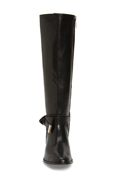 Ted Baker Sintial Knotted Strap Knee High Boot In Black Leather