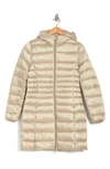 Save The Duck Iris Water Resistant Hooded Coat In 125 Shell Beige