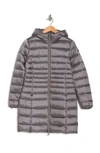 Save The Duck Iris Water Resistant Hooded Coat In 15 Mid Grey