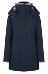 Save The Duck Smeg Waterproof Long Parka With Faux Fur Hood In Blue Black