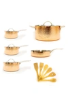 Berghoff International Copper Tri-ply 15-piece Cookware Set In Copper Silver Brown