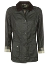 Barbour Womens Sage Beadnell Tartan-lined Waxed-cotton Jacket In Beige