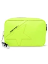 GOLDEN GOOSE NEON YELLOW TEXTURED COW LEATHER STAR BAG
